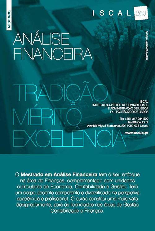 Folheto do Mestrado em An&aacute;lise Financeira
