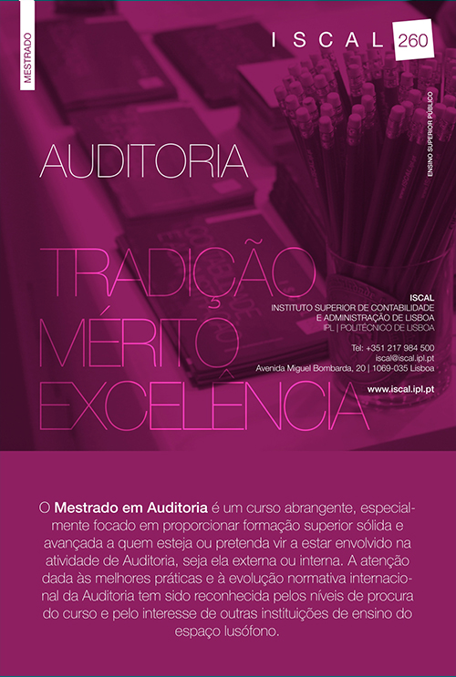Folheto do Mestrado em Auditoria