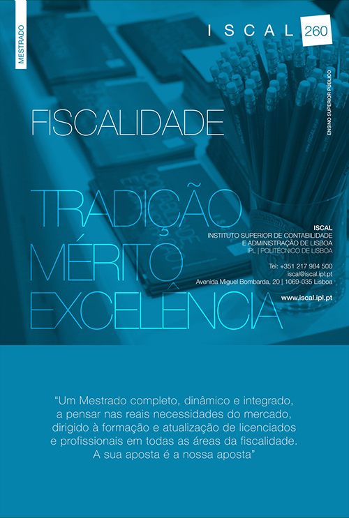 Folheto do Mestrado em Fiscalidade